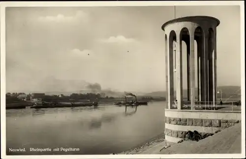 Ak Neuwied am Rhein, Pegelturm