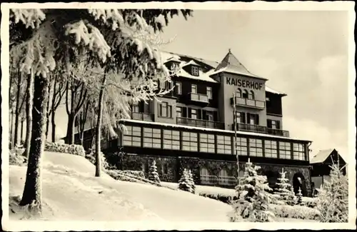 Ak Bärenfels Altenberg Erzgebirge, Hotel Kaiserhof, Winter