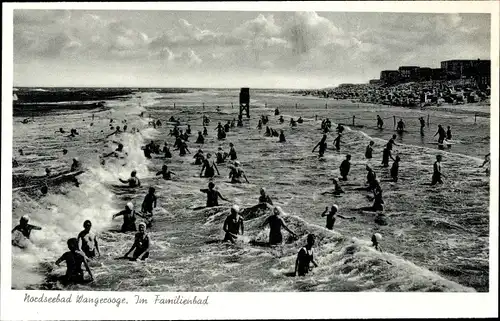 Ak Nordseebad Wangerooge in Ostfriesland, Strand, Familienbad