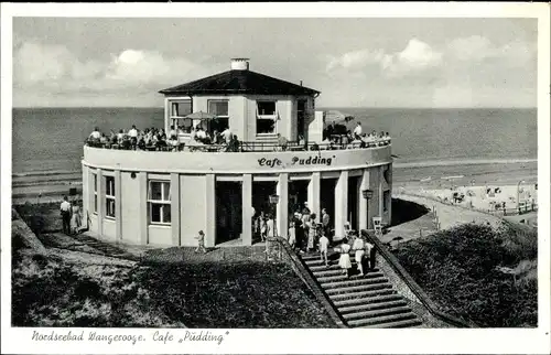 Ak Nordseebad Wangerooge in Ostfriesland, Café Pudding am Strand