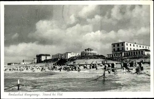 Ak Nordseebad Wangerooge in Ostfriesland, Strand bei Flut