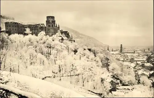 Ak Heidelberg am Neckar, Schloss im Schnee