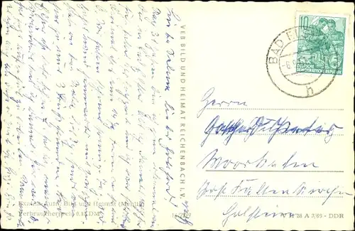 Ak Bad Elster im Vogtland, FDGB Volksheilbad, Badehaus, Marienquelle