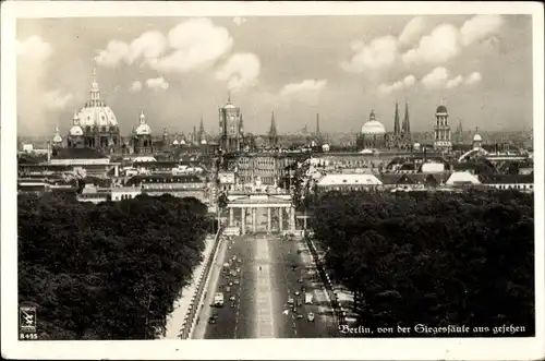 Ak Berlin Tiergarten, Blick von der Siegessäule aus