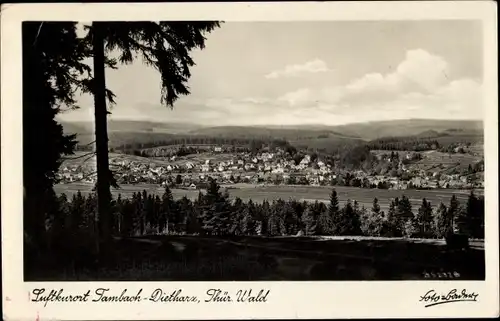 Ak Tambach Dietharz in Thüringen, Kurviertel vom Dietharzer Kirchberg aus