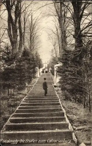Ak Malmédy Wallonien Lüttich, Stufen zum Calvarienberg