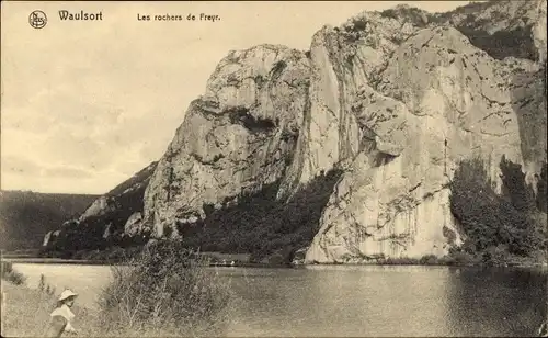 Ak Waulsort Hastière Wallonie Namur, Die Felsen von Freyr