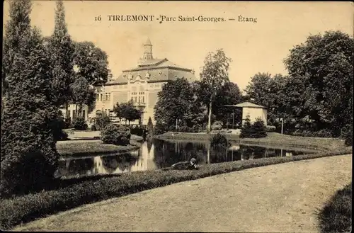 Ak Tirlemont Flämisch-Brabant-Flandern, Parc Saint Georges, Etang