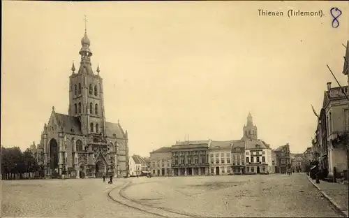 Ak Tienen Thienen Tirlemont Flämisch Brabant Flandern, Platz, Kirche