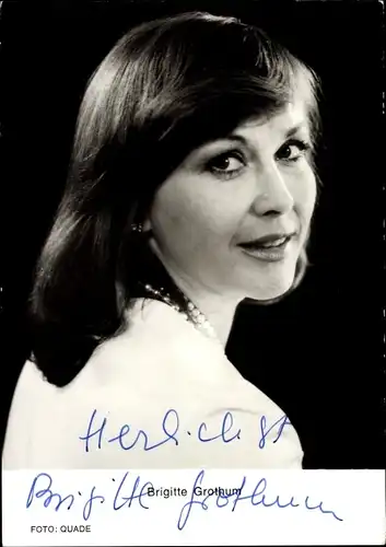 Ak Schauspielerin Brigitte Grothum, Portrait, Autogramm