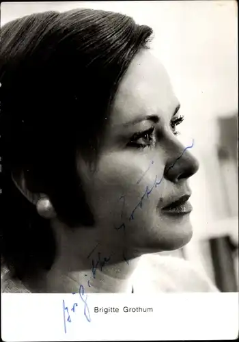 Ak Schauspielerin Brigitte Grothum, Portrait, Autogramm