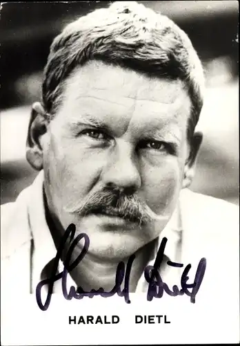 Ak Schauspieler Harald Dietl, Portrait, Autogramm, Schnurrbart
