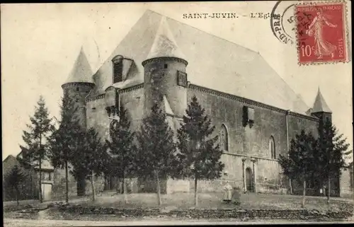 Ak Saint Juvin Ardennes, die Kirche