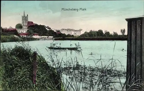 Ak Müncheberg in der Mark, Bootspartie