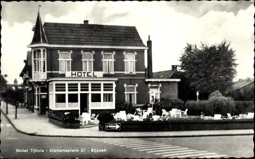 Ak Rijssen Overijssel Niederlande, Hotel Tijhuis, Stationsplein 37