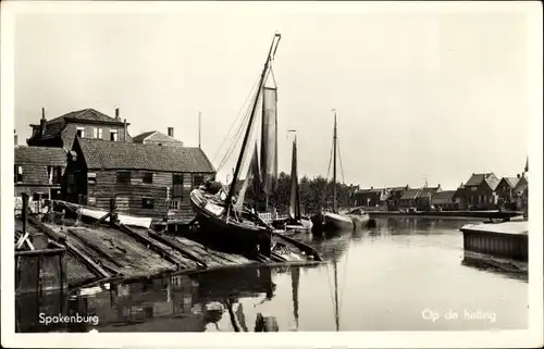 Ak Spakenburg Utrecht Niederlande, Hafen, Fischerboote