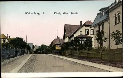 Ak Waldenburg in Sachsen, König Albert Straße