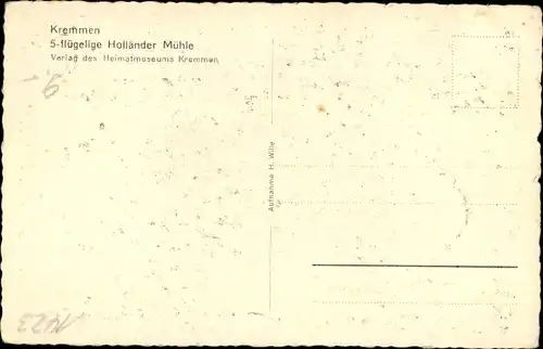 Ak Kremmen im Havelland, 5 flügelige Holländer Windmühle