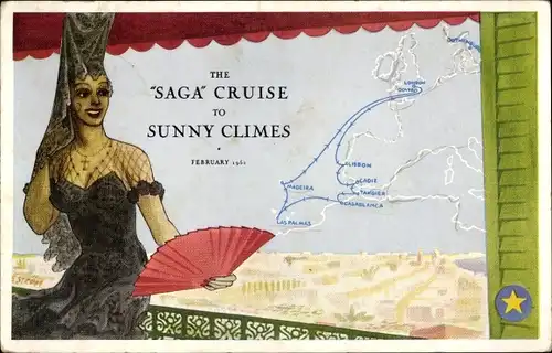 Landkarten Ak Madeira Island Portugal, The Saga Cruise to Sunny Climes