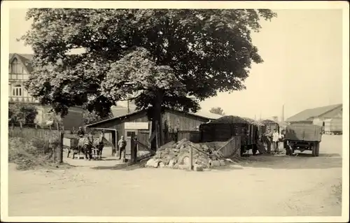 Foto Ak Seesen am Harz, Baustelle, Lastwagen, Fuhrwerk