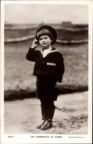 Ak Zarewitsch von Russland, Alexei Nikolajewitsch Romanow, Kinderportrait, Matrosenhemd