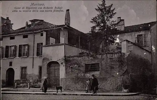 Ak Mantova Mantua Lombardia, Casa di Rigoletto ove Roberto Ardigo ebbe visione della nuova filosofia