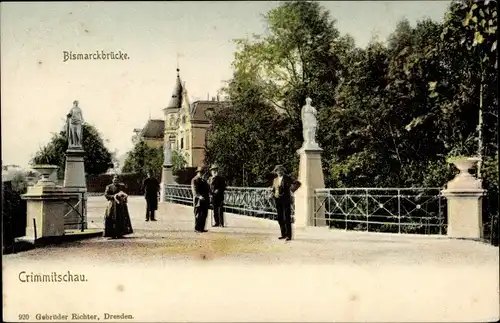 Ak Crimmitschau in Sachsen, Bismarckbrücke