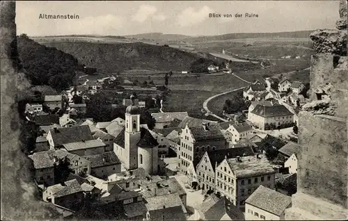 Ak Altmannstein Oberbayern, Panorama, Blick von der Ruine