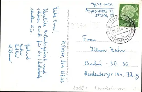 Ak Westerhever Nordfriesland, Leuchtturm Westerheversand