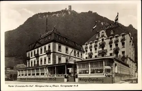 Ak Königswinter am Rhein, Hotel Düsseldorfer Hof, Weingroßhandlung