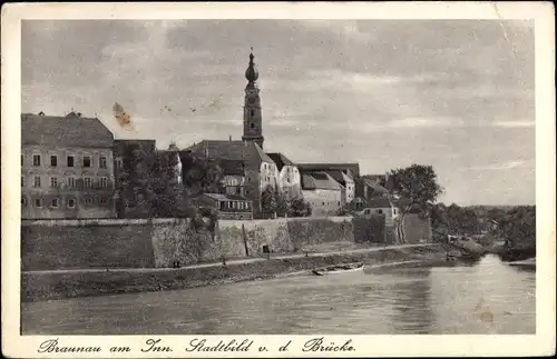 Ak Braunau am Inn Oberösterreich, Teilansicht