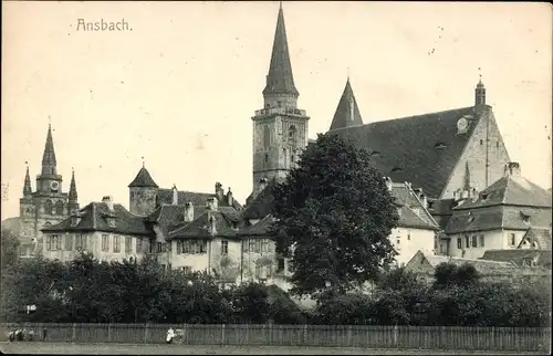 Ak Ansbach in Mittelfranken, Teilansicht