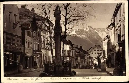 Ak Murnau am Staffelsee, Marktstraße mit Krottenkopf