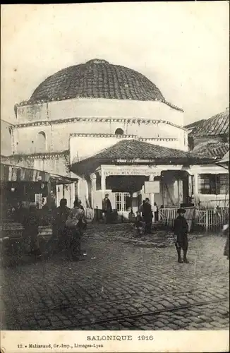 Ak Thessaloniki Griechenland, Straßenpartie 1916