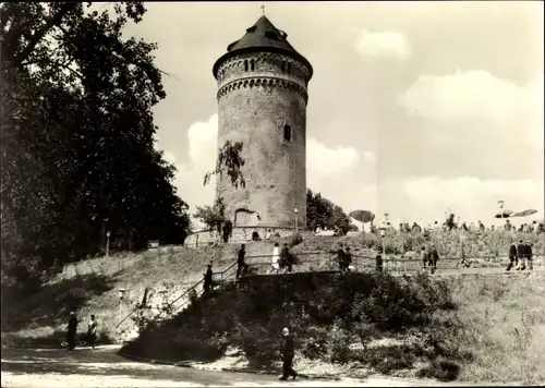 Ak Gera in Thüringen, Bergfried der Burgruine Osterstein