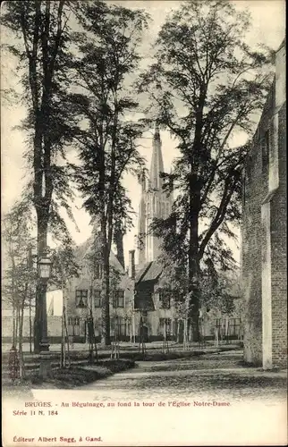 Ak Brügge Brügge Flandern Westflandern, Im Beginenhof, Frauenkirche