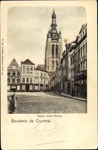 Ak Kortrijk Kortrijk Westflandern, St. Marti-Kirche