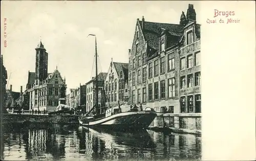 Ak Brügge Brügge Flandern Westflandern, Mirror Quay