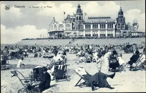 Ak Oostende Ostende Westflandern, Der Kursaal und der Strand