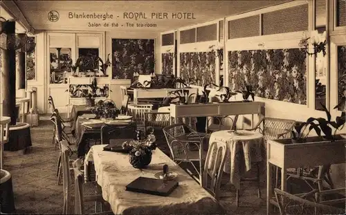 Ak Blankenberghe Blankenberge Westflandern, Royal Pier Hotel, Salon de the