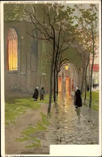 Künstler Ak Ranot, F., Nieuport Nieuport Westflandern, Kirche
