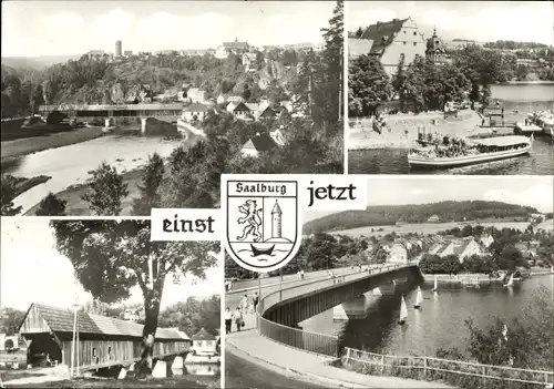 Ak Saalburg in Thüringen, Bleilochtalsperre, Ausfugsdampfer, HO Hotel Kranich, Brücke