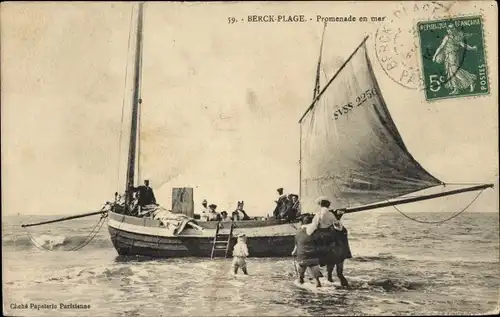 Ak Berck Plage Pas de Calais, Strandpromenade