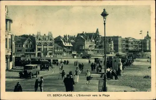 Ak Berck Plage Pas de Calais, Der Trichter zum Strand