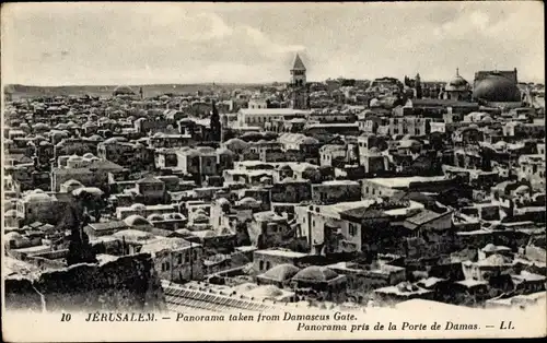 Ak Jerusalem Israel, Panorama des Damaskustors