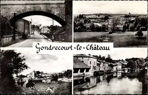 Ak Gondrecourt le Chateau Meuse, Teilansicht, Brücke, Straßenpartie