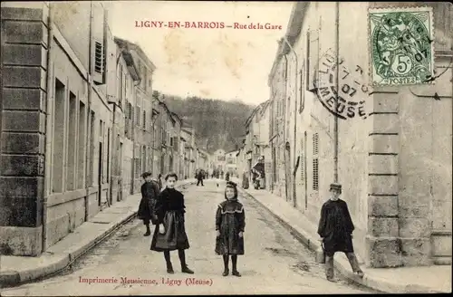 Ak Ligny en Barrois Meuse, Rue de la Gare