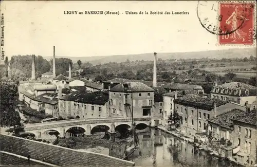 Ak Ligny en Barrois Meuse, Fabriken, Societe des Lunetiers