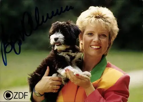 Ak Fernsehmoderatorin Birgit Lechtermann, Autogramm, Portrait, ZDF