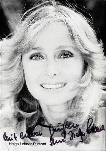 Ak Schauspielerin Helga Lehner-Dumont, Portrait, Autogramm